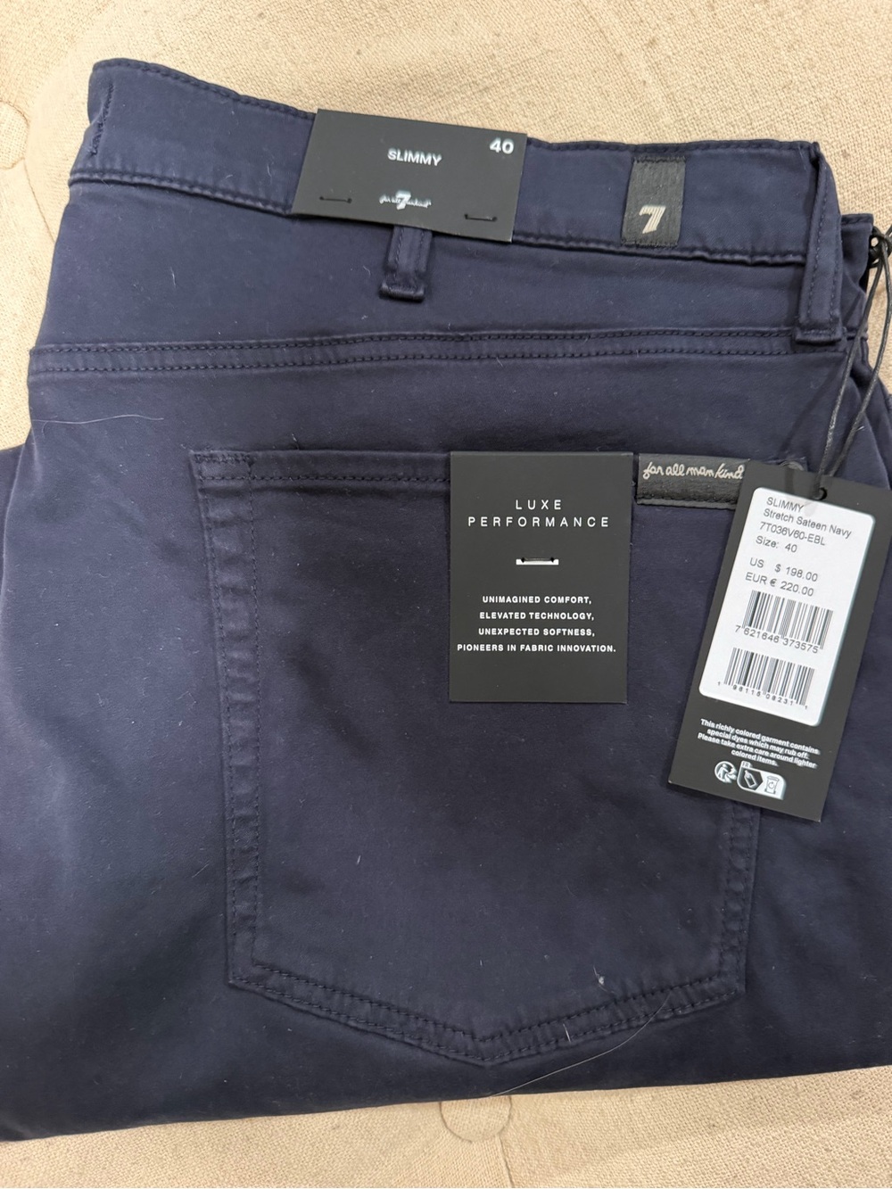 7 For All Mankind Slimmy Luxe Performance Jeans - Navy Blue
